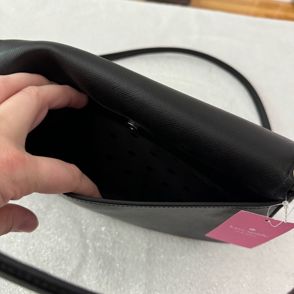 KATE SPADE Black Staci Saffiano Leather Flap Crossbody Bag - Picture 6 of 15